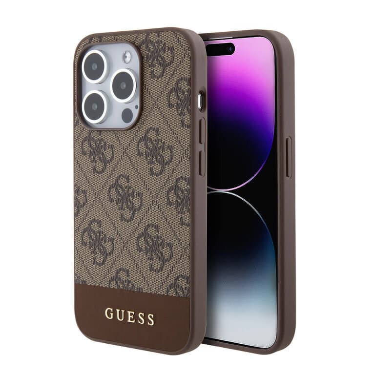 Guess iPhone 15 Pro Max Hardcase - Magsafe - 4G Pu Bottom