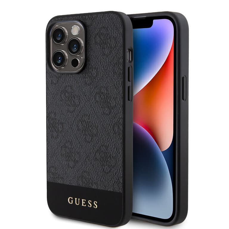 Guess iPhone 15 Pro Max Hardcase - Magsafe - 4G Pu Bottom