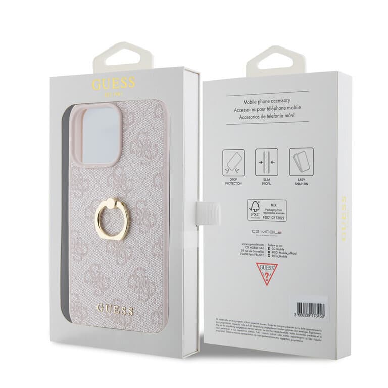 Guess iPhone 15 Pro Max Hardcase - 4G - Met Ringhouder