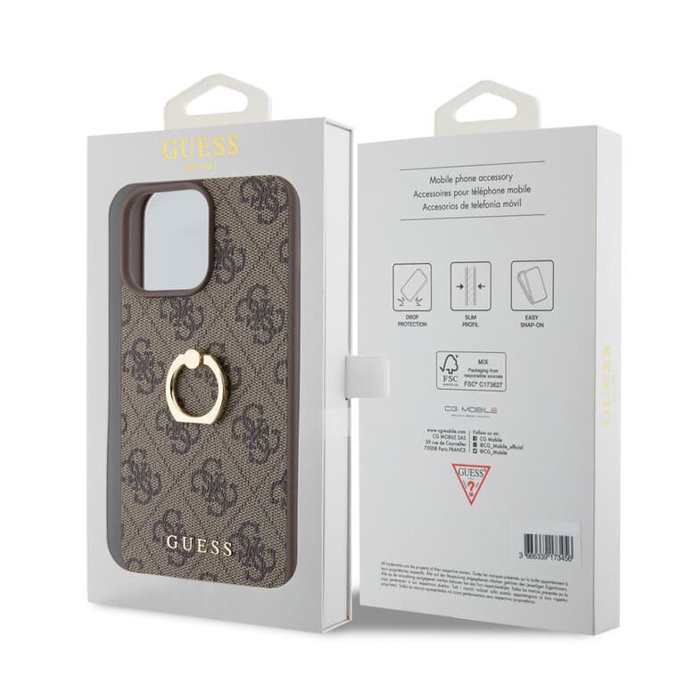 Guess iPhone 15 Pro Max Hardcase - 4G - Met Ringhouder