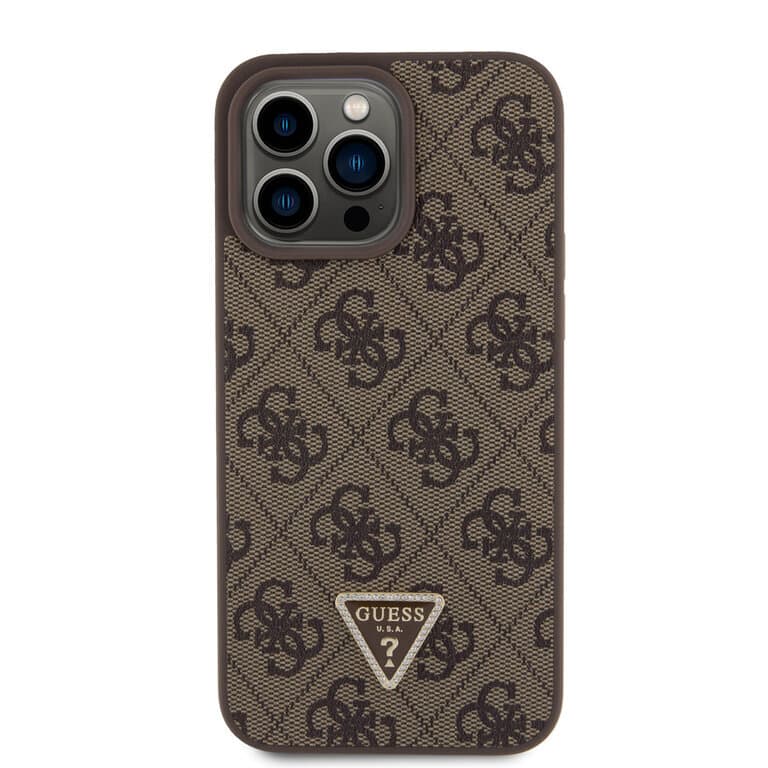 Guess iPhone 15 Pro Max Hardcase - 4G Driehoek - Strass