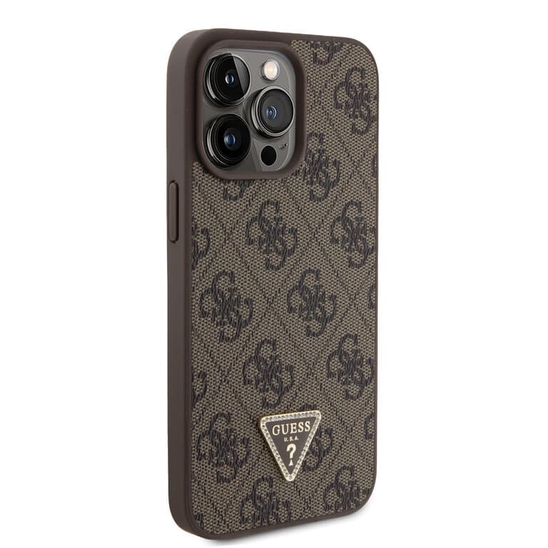 Guess iPhone 15 Pro Max Hardcase - 4G Driehoek - Strass