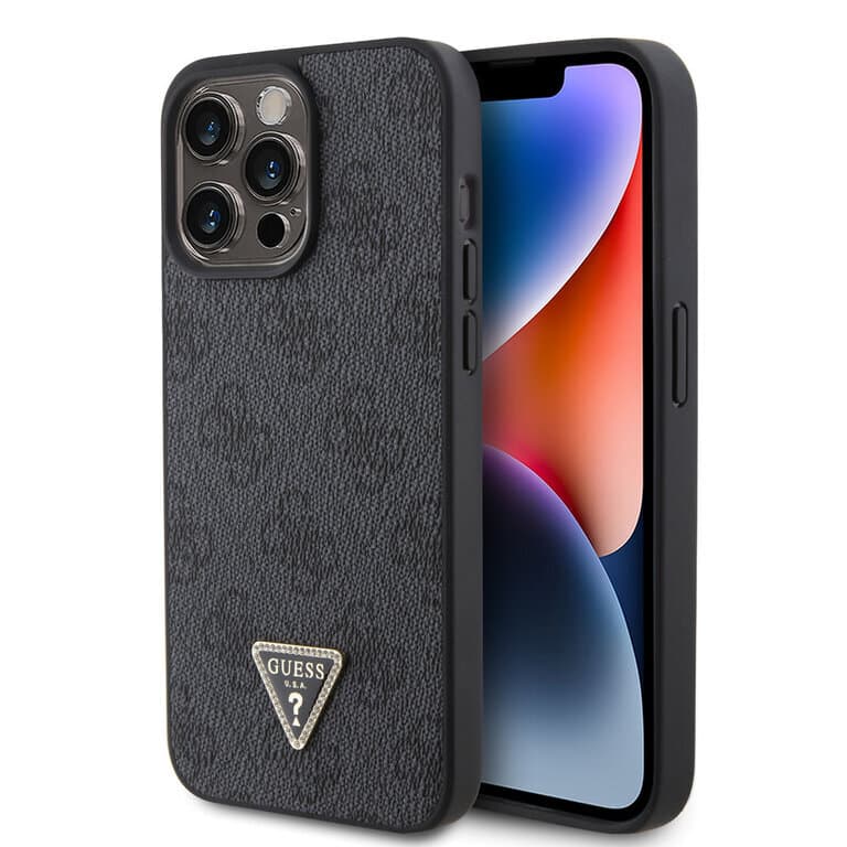 Guess iPhone 15 Pro Max Hardcase - 4G Driehoek - Strass