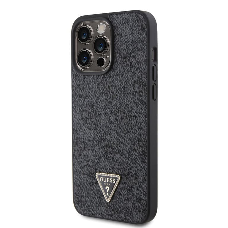 Guess iPhone 15 Pro Max Hardcase - 4G Driehoek - Strass