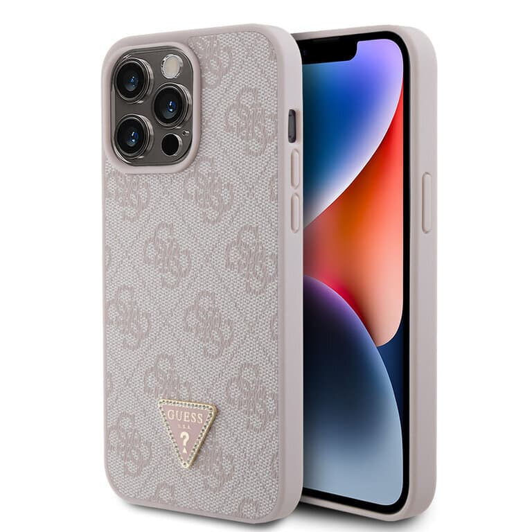 Guess iPhone 15 Pro Max Hardcase - 4G Driehoek - Strass