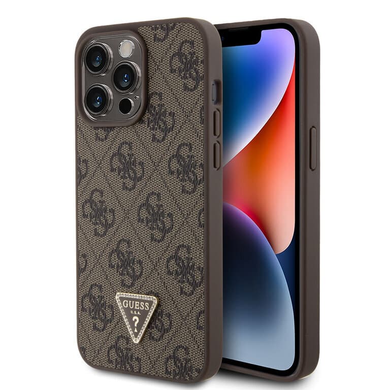 Guess iPhone 15 Pro Max Hardcase - 4G Driehoek - Strass