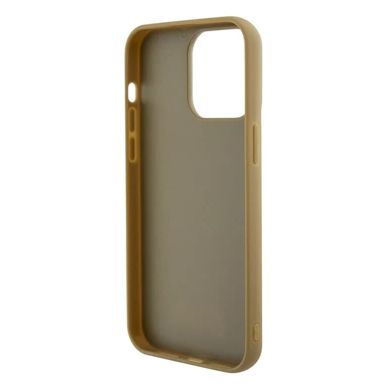 Guess iPhone 15 Pro Max Hardcase - Metalen script - Disco Goud