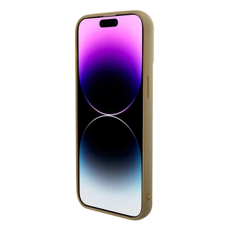 Guess iPhone 15 Pro Max Hardcase - Metalen script - Disco Goud