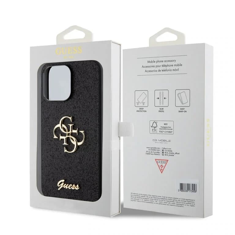 Guess iPhone 15 Pro Max TPU Hardcase - Groot 4G - Vaste Glitter