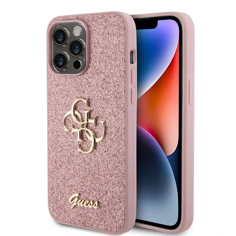 Guess iPhone 15 Pro Max TPU Hardcase - Groot 4G - Vaste Glitter