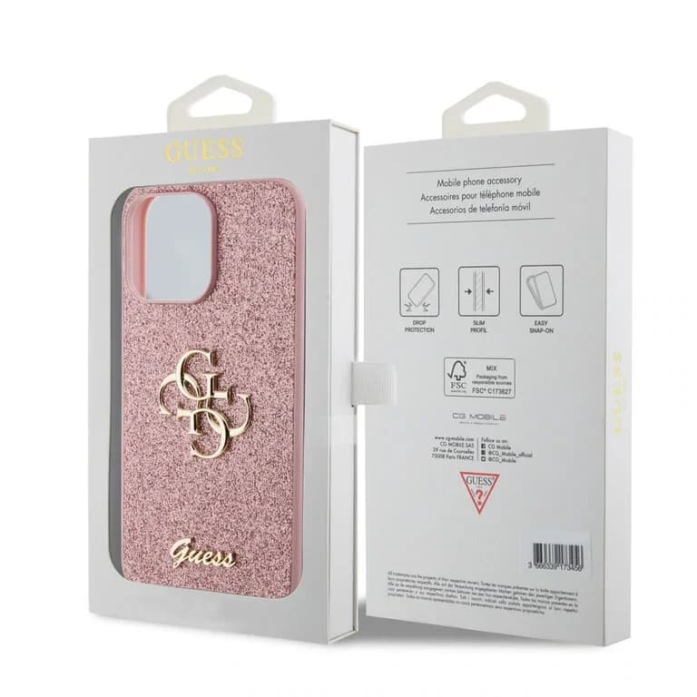 Guess iPhone 15 Pro Max TPU Hardcase - Groot 4G - Vaste Glitter