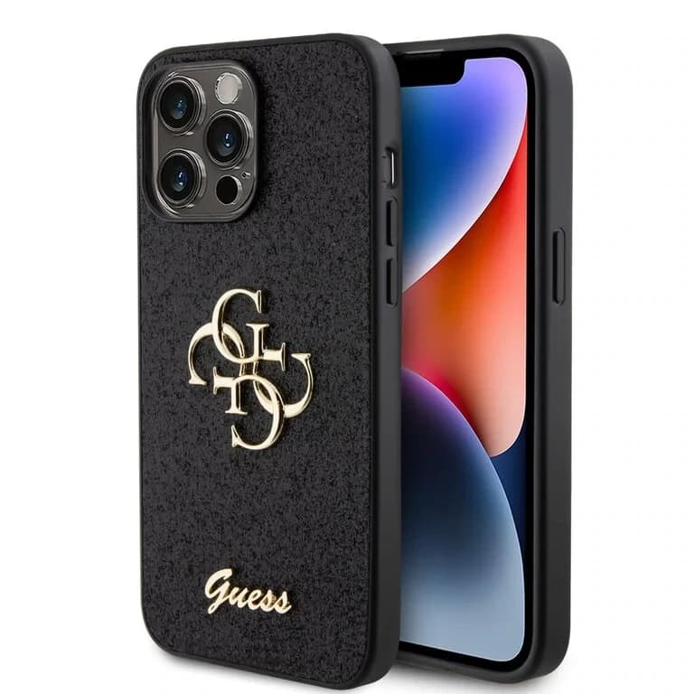 Guess iPhone 15 Pro Max TPU Hardcase - Groot 4G - Vaste Glitter