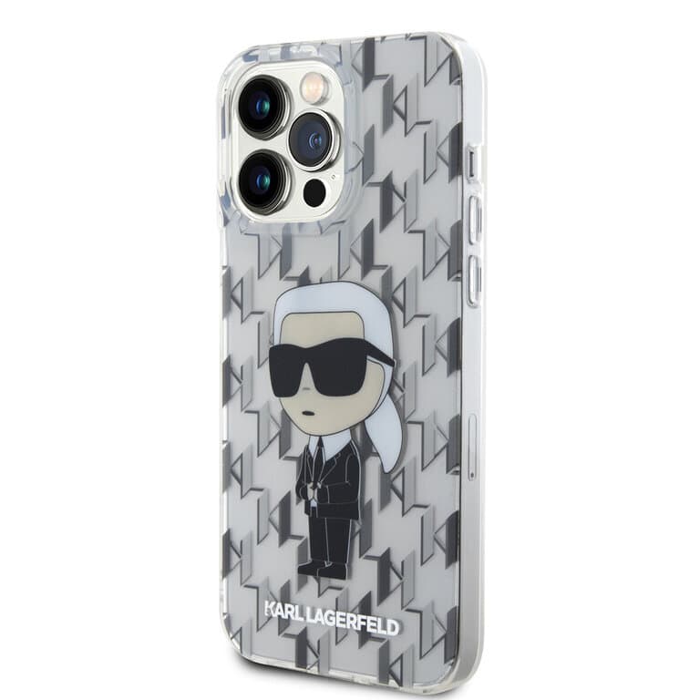 Karl Lagerfeld iPhone 15 Pro Max Case | Ikonik Monogram TPU Hardcase