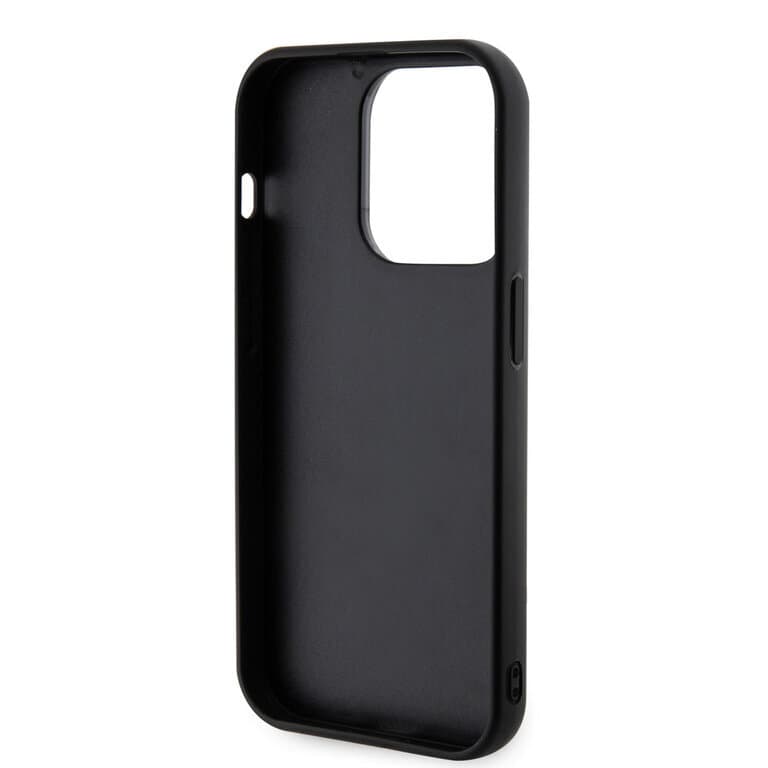 Karl Lagerfeld iPhone 15 Pro Max Hoesje | TPU Hardcase 3D Glitter Logo Zwart