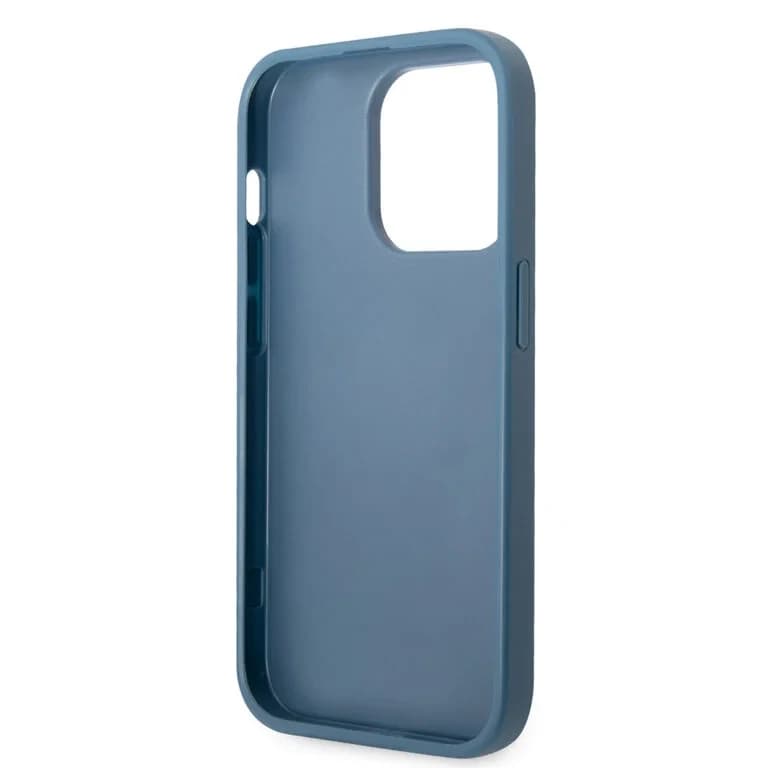 Guess iPhone 14 Pro Max Hardcase Achtercover - 4G - Groot Metalen Logo - Blauw