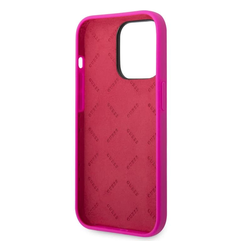 Guess iPhone 14 Pro Max Siliconen Backcover met Metalen Logo