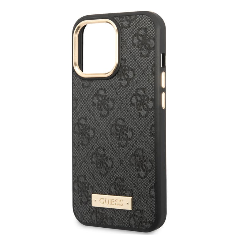 Guess iPhone 14 Pro Max Hardcase Back Cover - 4G - Gold Camera & Buttons - MagSafe Compatible