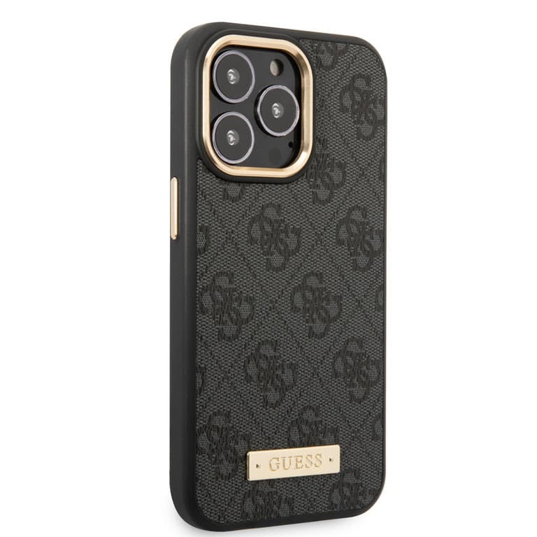 Guess iPhone 14 Pro Max Hardcase Back Cover - 4G - Gold Camera & Buttons - MagSafe Compatible