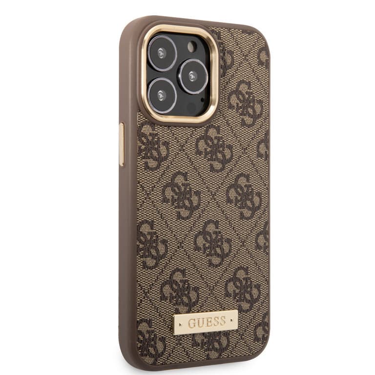 Guess iPhone 14 Pro Max Hardcase Back Cover - 4G - Gold Camera & Buttons - MagSafe Compatible