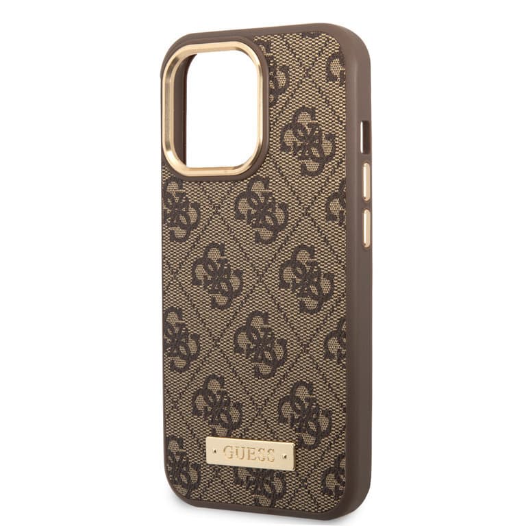 Guess iPhone 14 Pro Max Hardcase Back Cover - 4G - Gold Camera & Buttons - MagSafe Compatible