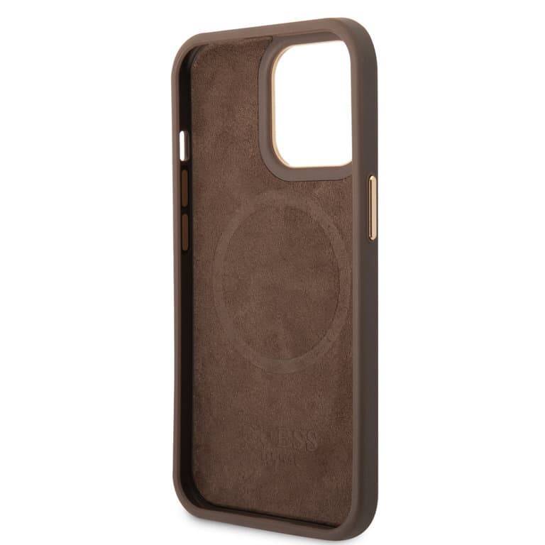 Guess iPhone 14 Pro Max Hardcase Back Cover - 4G - Gold Camera & Buttons - MagSafe Compatible