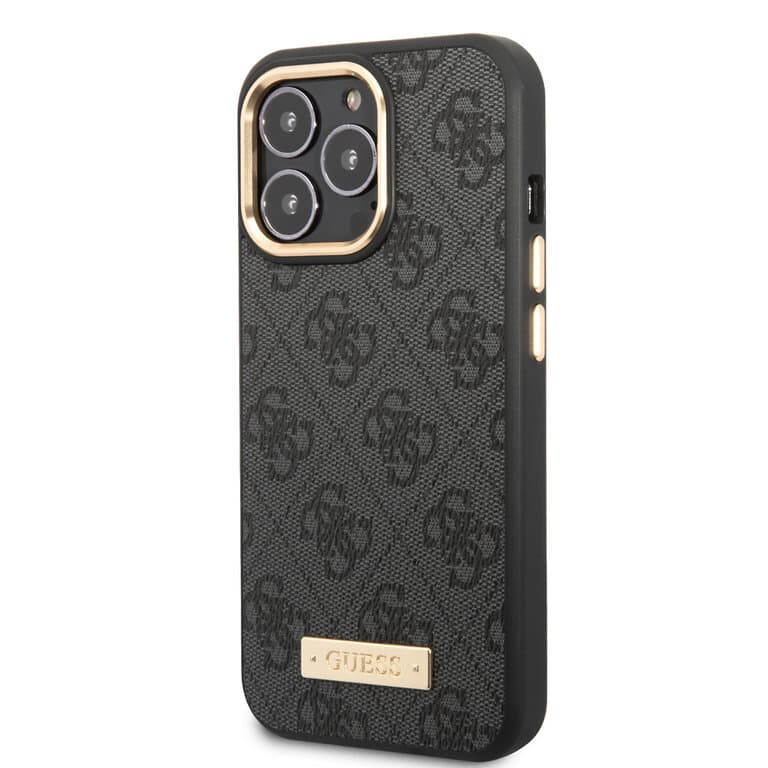Guess iPhone 14 Pro Max Hardcase Back Cover - 4G - Gold Camera & Buttons - MagSafe Compatible