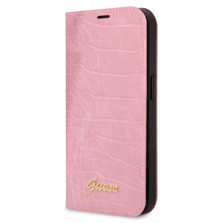 Guess iPhone 14 Pro Max Boektype hoesje - Croco - 3 kaartsleuven