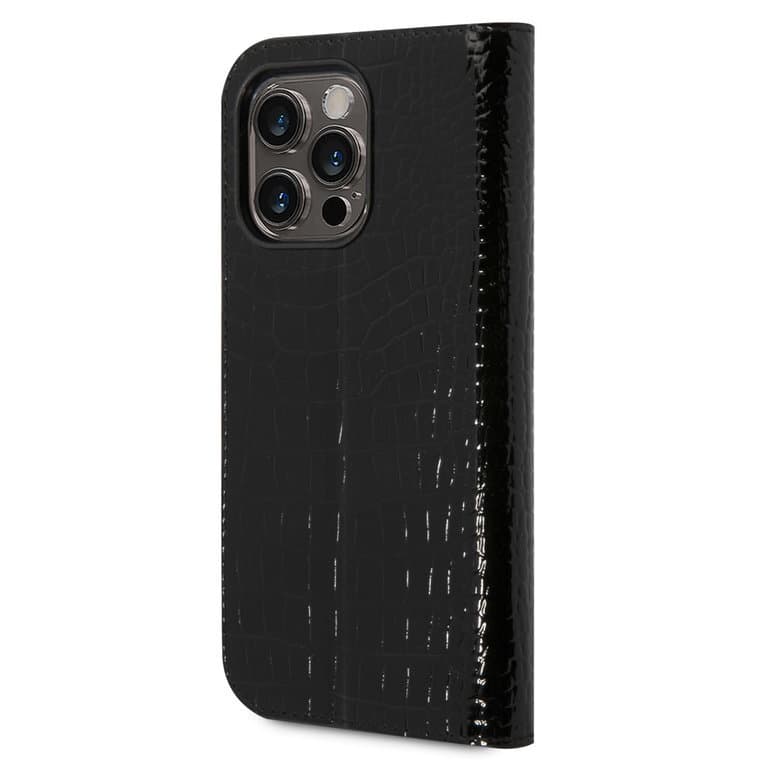 Guess iPhone 14 Pro Max Boektype hoesje - Croco - 3 kaartsleuven