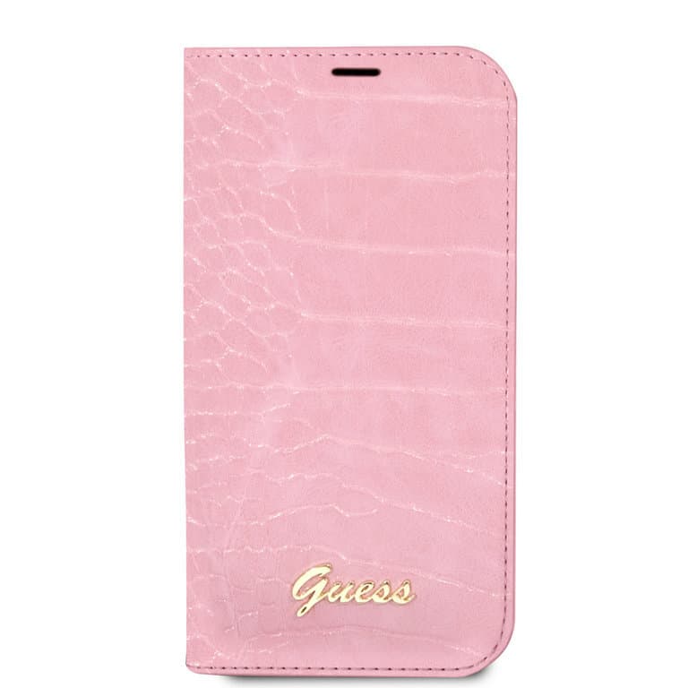 Guess iPhone 14 Pro Max Boektype hoesje - Croco - 3 kaartsleuven