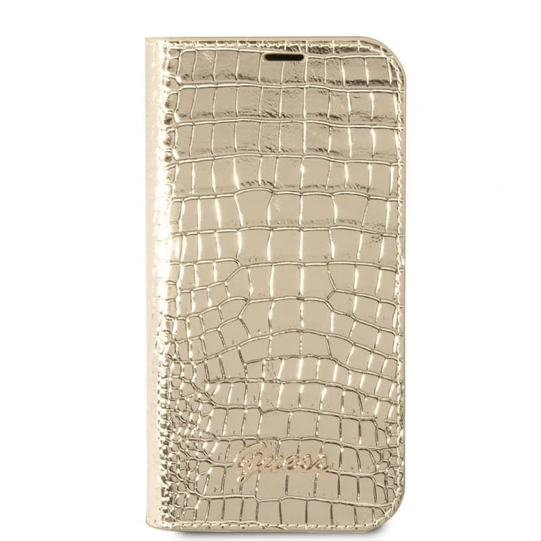 Guess iPhone 14 Pro Max Boektype hoesje - Croco - 3 kaartsleuven