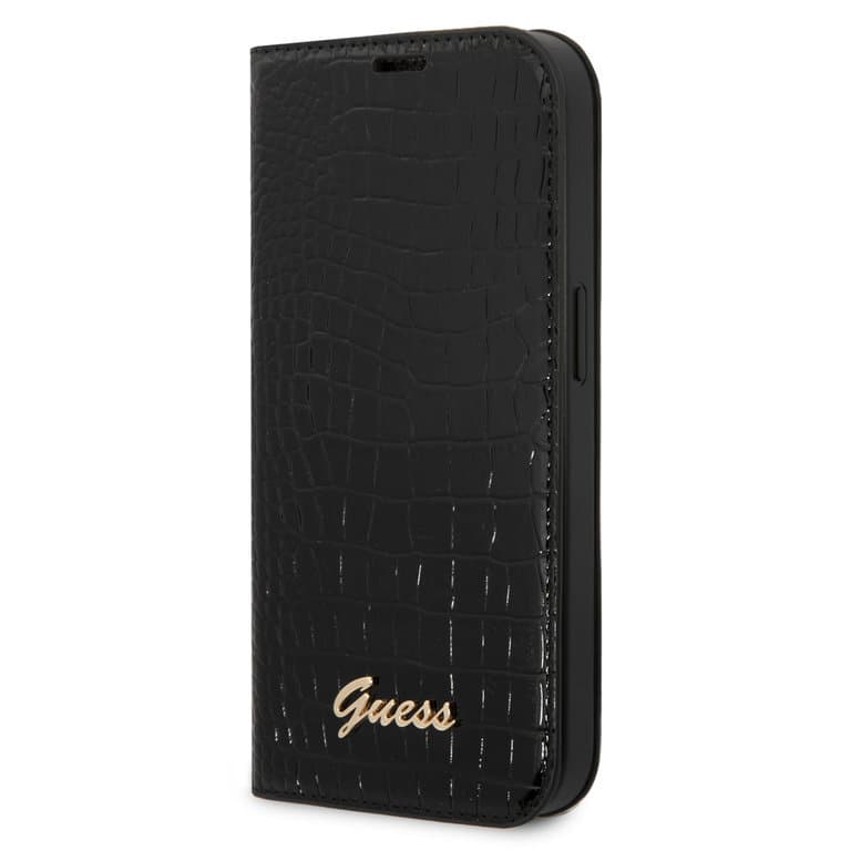 Guess iPhone 14 Pro Max Boektype hoesje - Croco - 3 kaartsleuven