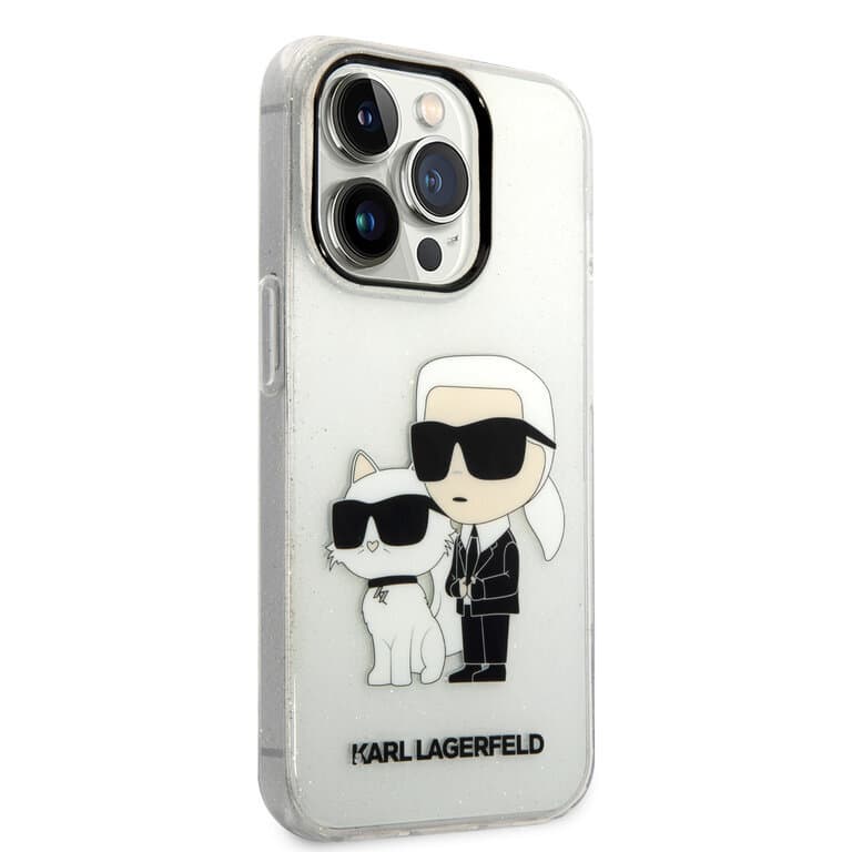Karl Lagerfeld iPhone 14 Pro Max Achtercover Case - Wit