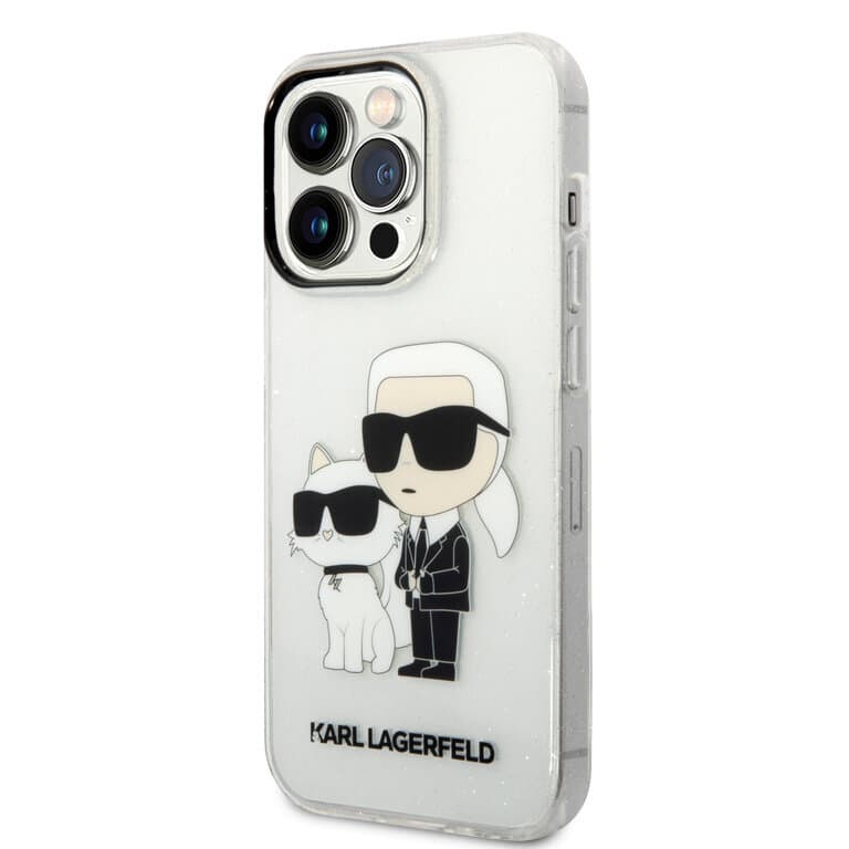 Karl Lagerfeld iPhone 14 Pro Max Achtercover Case - Wit