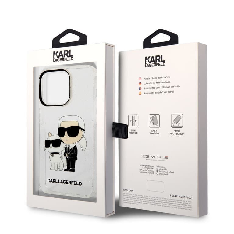 Karl Lagerfeld iPhone 14 Pro Max Achtercover Case - Wit