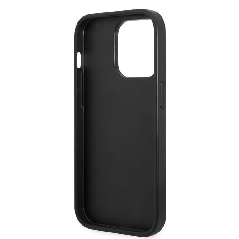 Guess iPhone 14 Pro Max Hardcase Achtercover - Glitter Script - Zwart