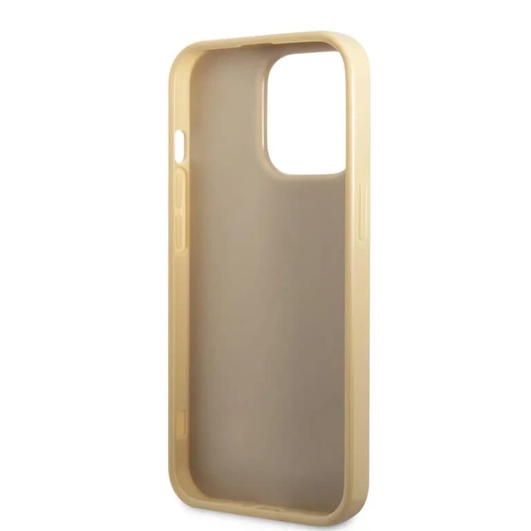 Guess iPhone 14 Pro Max Hardcase Back Cover - Glitter Script - Gold