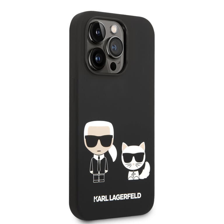 Karl Lagerfeld iPhone 14 Pro Max Achtercover Case - Zwart