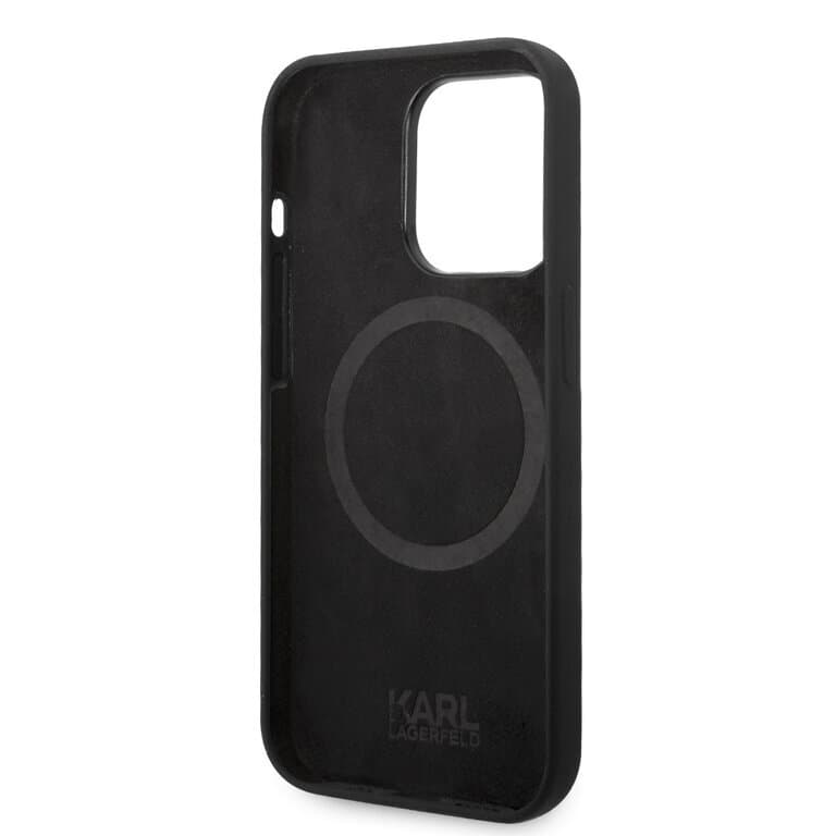 Karl Lagerfeld iPhone 14 Pro Max Achtercover Case - Zwart