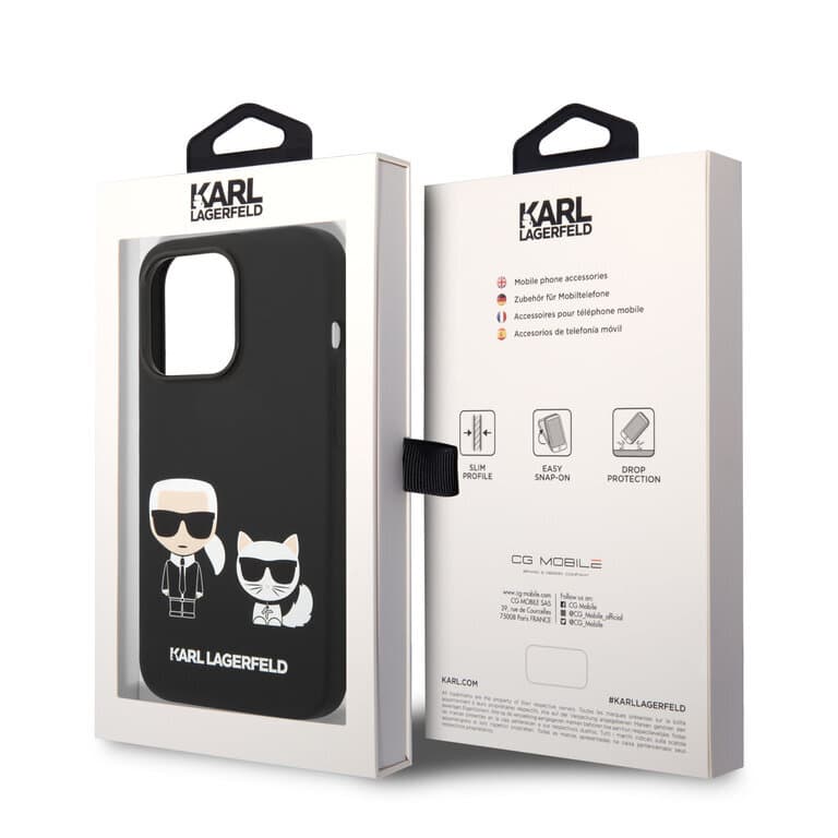 Karl Lagerfeld iPhone 14 Pro Max Achtercover Case - Zwart