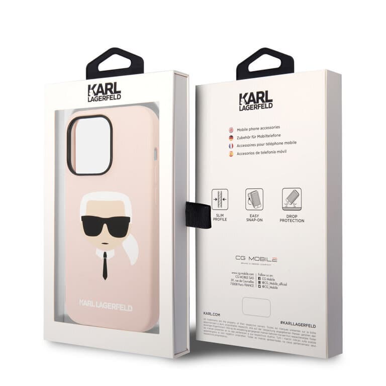 Karl Lagerfeld iPhone 14 Pro Max Hardcase Achtercover - Karl's Head - Magsafe Compatibel