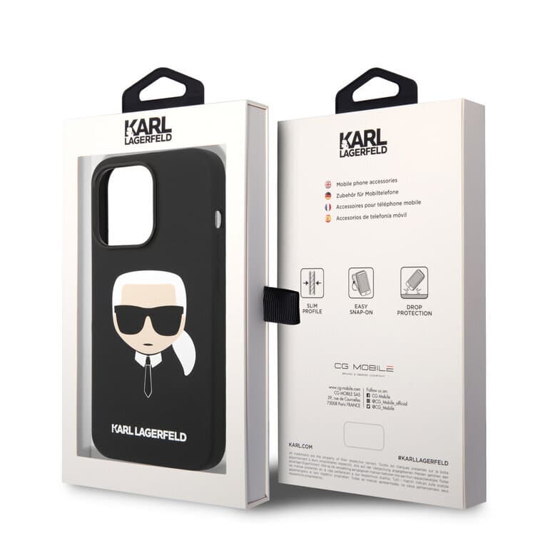 Karl Lagerfeld iPhone 14 Pro Max Hardcase Achtercover - Karl's Head - Magsafe Compatibel
