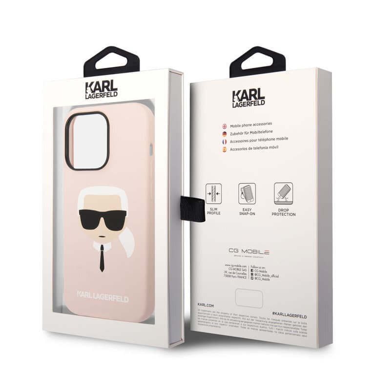 Karl Lagerfeld iPhone 14 Pro Max Hardcase Achtercover - Karl's Head