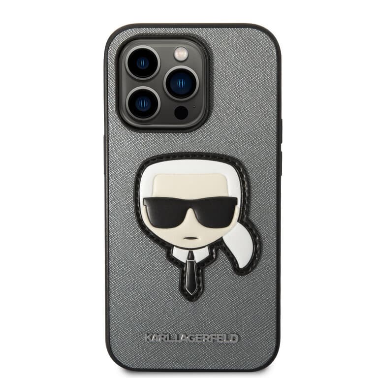 Karl Lagerfeld iPhone 14 Pro Max Achtercover Case - Grijs