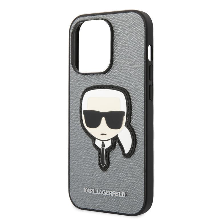 Karl Lagerfeld iPhone 14 Pro Max Achtercover Case - Grijs