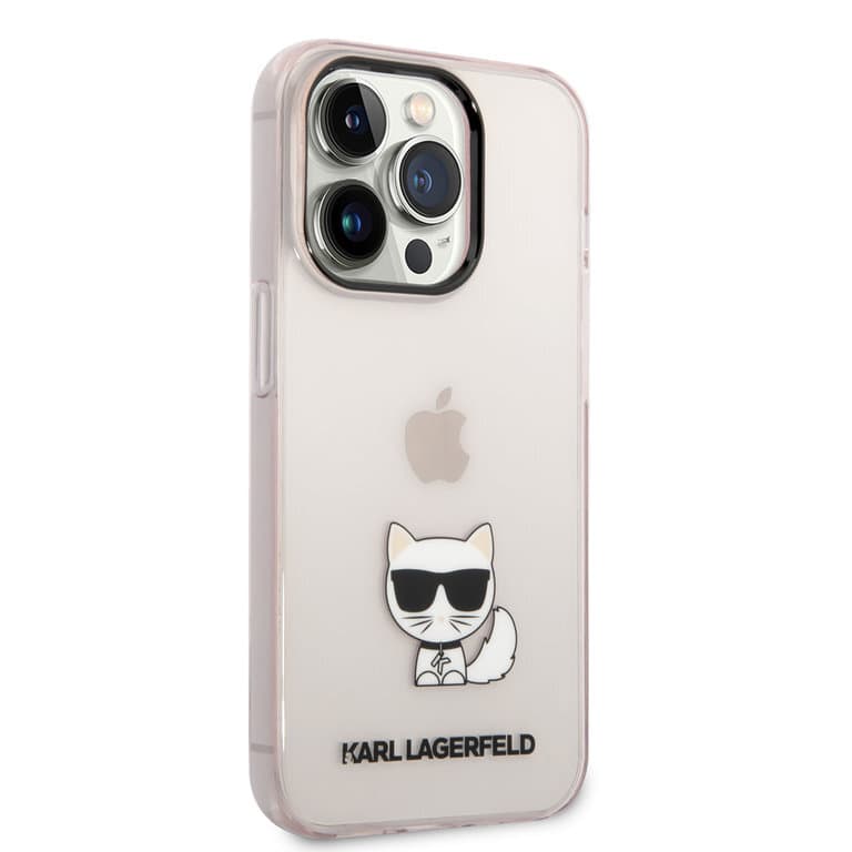 Karl Lagerfeld iPhone 14 Pro Max TPU Backcover Choupette Transparent Pink | Stylish Protection