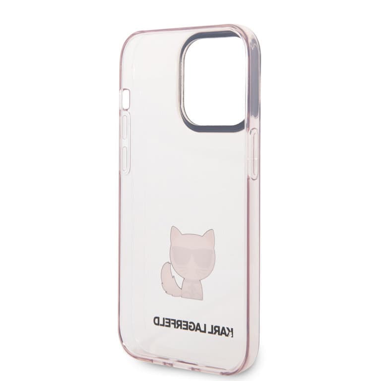 Karl Lagerfeld iPhone 14 Pro Max TPU Backcover Choupette Transparent Pink | Stylish Protection