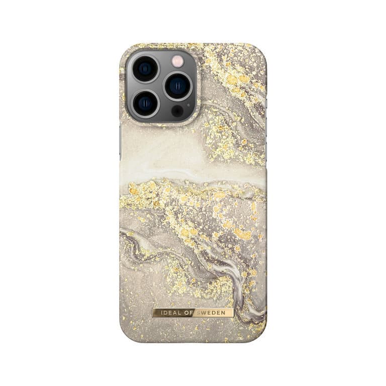 iDeal of Sweden iPhone 14 Pro Max Achtercover - Fashion Case - Sparkle Greige Marmer