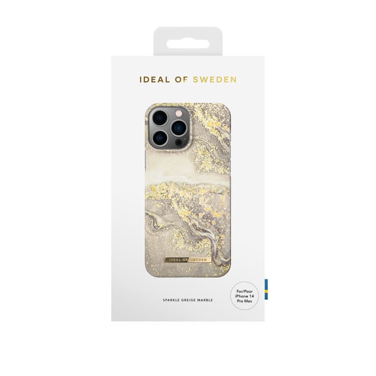 iDeal of Sweden iPhone 14 Pro Max Achtercover - Fashion Case - Sparkle Greige Marmer