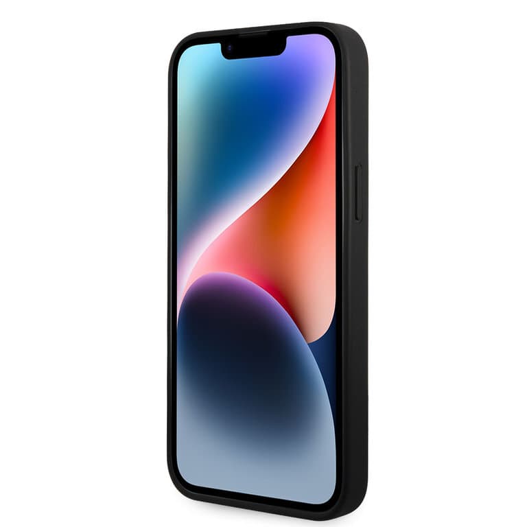 Mercedes-Benz iPhone 14 Pro Max Hardcase Achtercover - Echt leer - Sterpatroon - Zwart