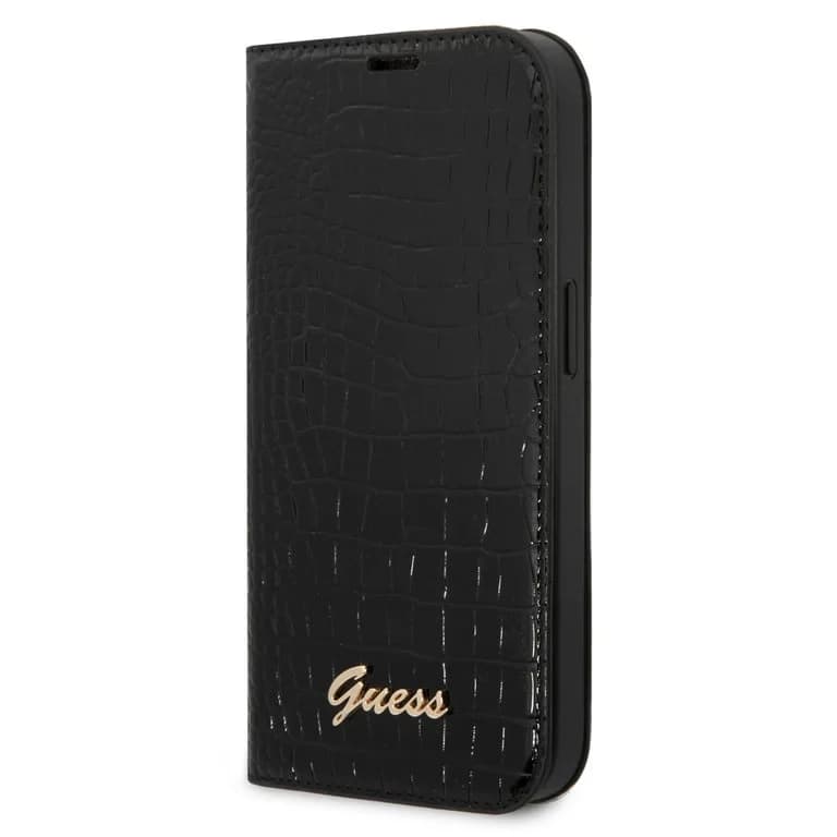Guess iPhone 14 Pro Booktype hoesje - Croco - 3 kaartsleuven